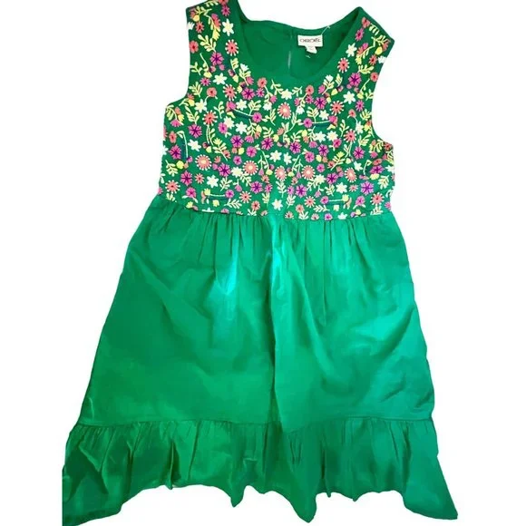 Cherokee | Dresses | Cherokee Girls Cotton Embroidered Floral Printeaster  Dress Size Large Euc | Poshmark